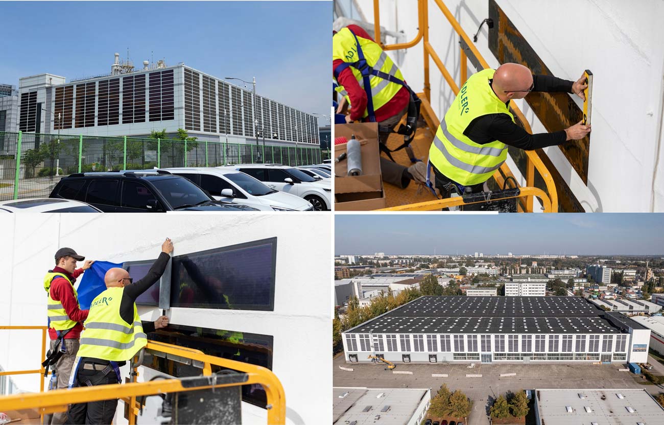 HeliaSol ist perfekt geeignet für Fassadenanwendungen (Copyright: Heliatek & Samsung) HeliaSol ist perfekt geeignet für Fassadenanwendungen (Copyright: Heliatek & Samsung)